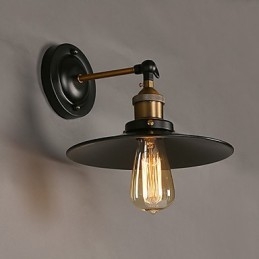 Kreatywna lampa ścienna Nordic Light Single Head Black Umbrella, przywracająca starożytne sposoby oświetlenia