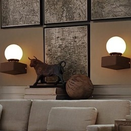 Kreatywna lampa ścienna Ball Loft, kuta lampa ścienna z żelaza, przywracanie starożytnych sposobów oświetlenia