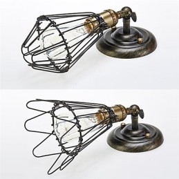 Styl Vintage Industrial Otwieranie i Zamykanie Światło Kinkiet Klatkowy Lampa Loft Przywracanie Starożytnych Sposobów Lampa Ścienna