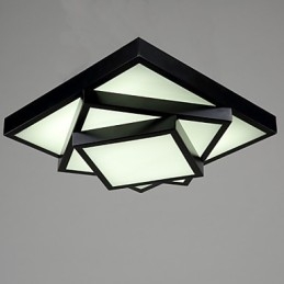 Kwadratowa lampa sufitowa do montażu na płasko, nowoczesna, współczesna, metalowa