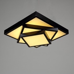 Kwadratowa lampa sufitowa do montażu na płasko, nowoczesna, współczesna, metalowa
