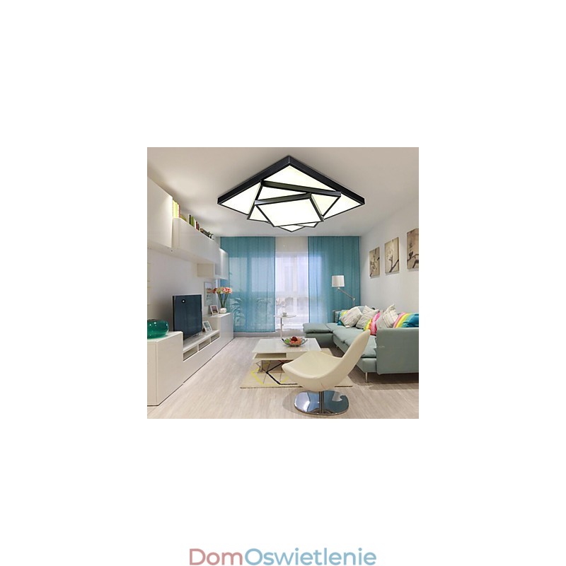 Kwadratowa lampa sufitowa do montażu na płasko, nowoczesna, współczesna, metalowa