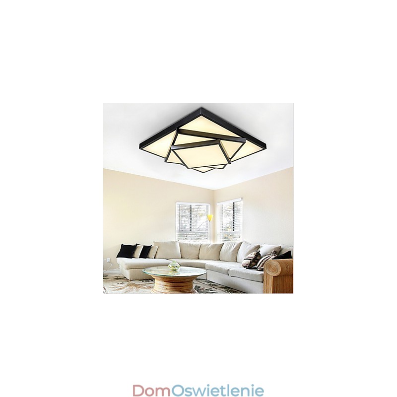 Kwadratowa lampa sufitowa do montażu na płasko, nowoczesna, współczesna, metalowa