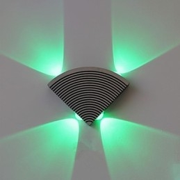 Lampa ścienna Fan cztery światła zielony aluminium akryl