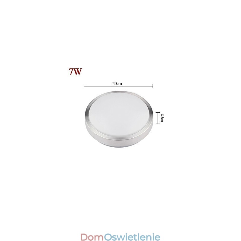 Oświetlenie montowane na płasko 7W Światło okrągłe proste nowoczesne średnica 20CM