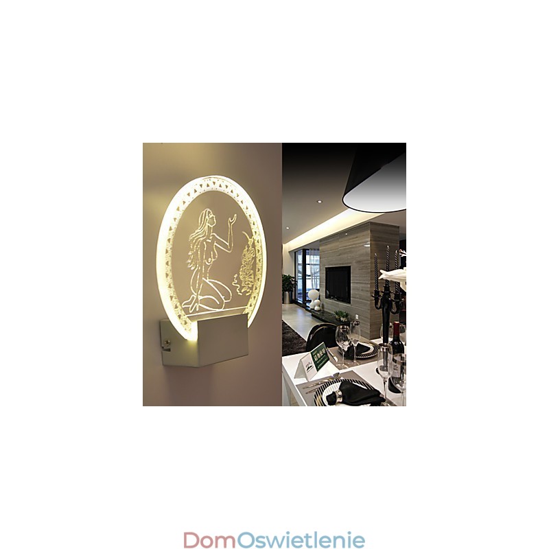 Lampa ścienna akrylowa PCV Lampa świetlna Chip Nowoczesna współczesna metalowa 5W