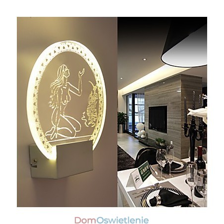 Lampa ścienna akrylowa PCV Lampa świetlna Chip Nowoczesna współczesna metalowa 5W