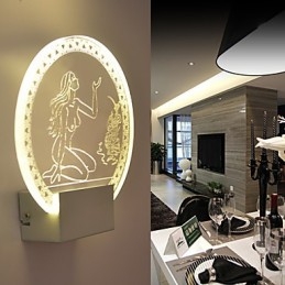 Lampa ścienna akrylowa PCV Lampa świetlna Chip Nowoczesna współczesna metalowa 5W