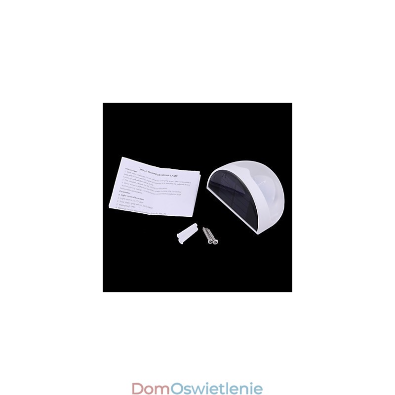 Lampa wodoodporna IP55 zasilana energią słoneczną, biała + czarna