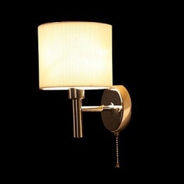 Stylowa lampa ścienna z metalu i tkaniny z 1 światłem w białym cylindrze