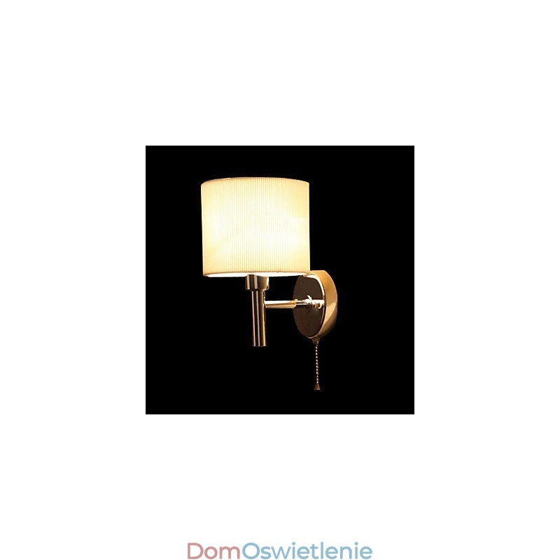 Stylowa lampa ścienna z metalu i tkaniny z 1 światłem w białym cylindrze