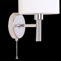 Stylowa lampa ścienna z metalu i tkaniny z 1 światłem w białym cylindrze