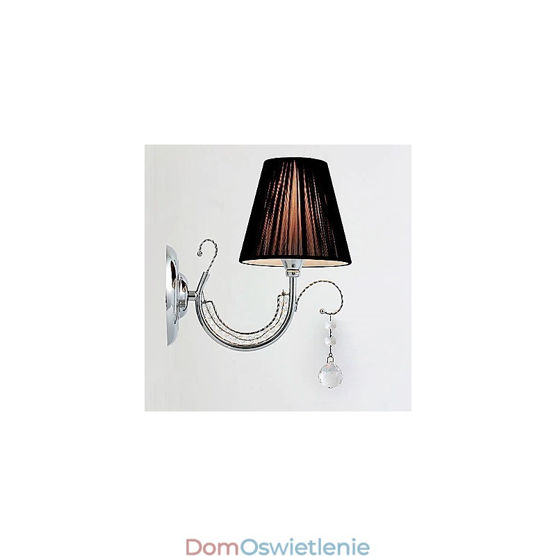 Nowoczesna lampa ścienna z abażurem z tkaniny w stylu żyrandola z kryształową kroplą