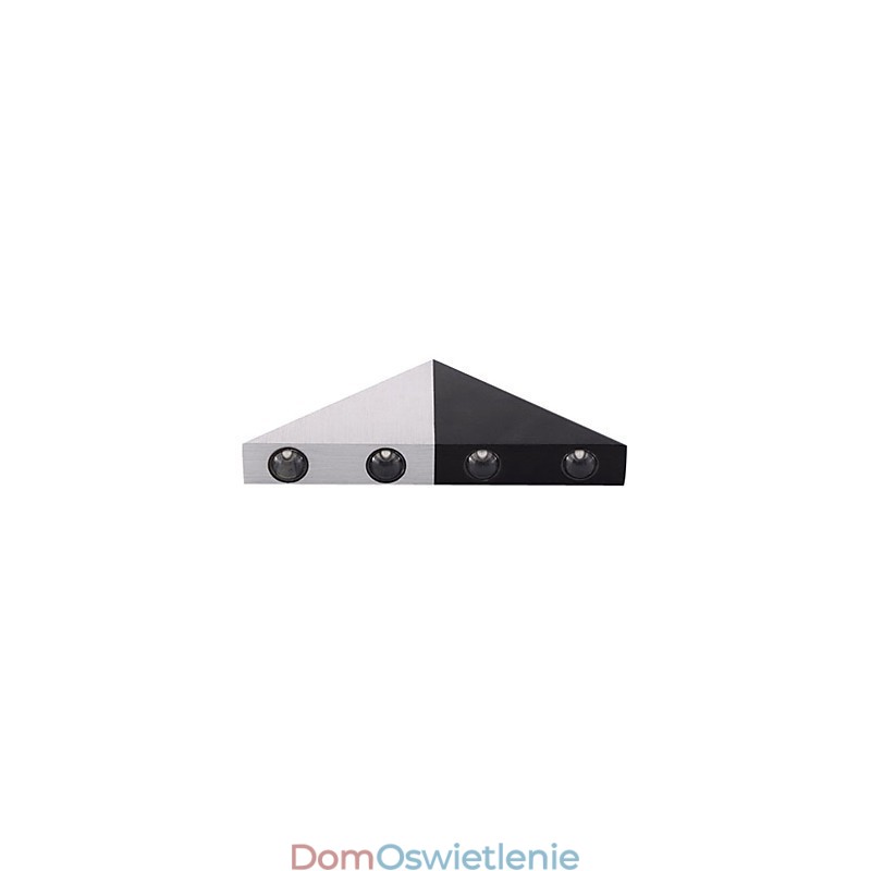 Nowoczesna lampa ścienna w kolorze czarnym i srebrnym, szykowny design w stylu trójkąta