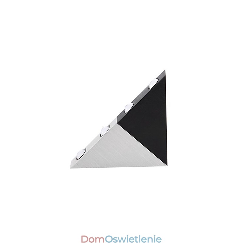 Nowoczesna lampa ścienna w kolorze czarnym i srebrnym, szykowny design w stylu trójkąta