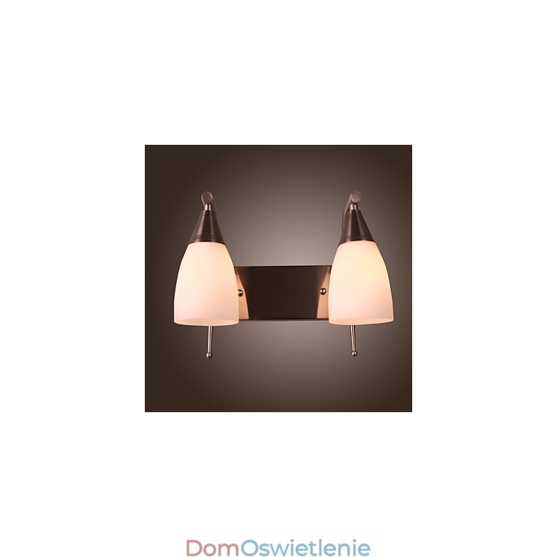 2-punktowa lampa ścienna w białym kloszu