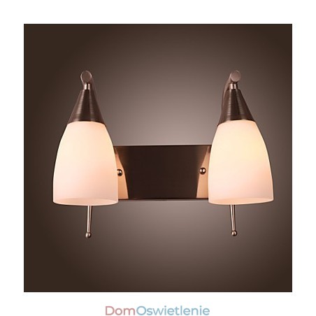2-punktowa lampa ścienna w białym kloszu 2-punktowa lampa ścienna w białym kloszu