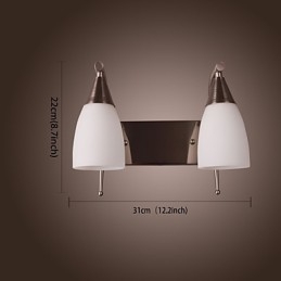 2-punktowa lampa ścienna w białym kloszu