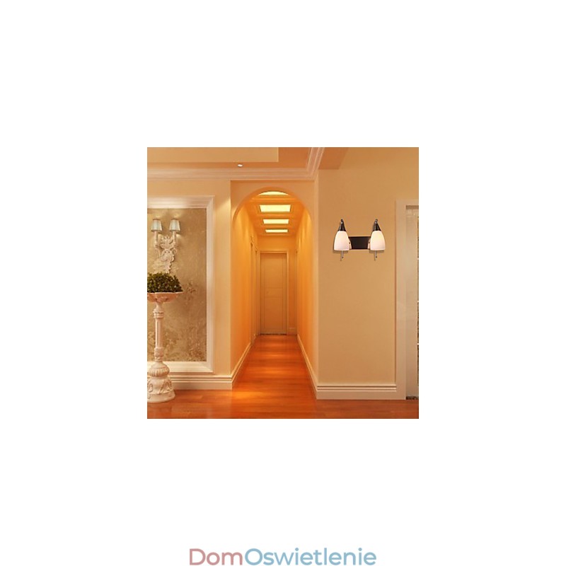 2-punktowa lampa ścienna w białym kloszu