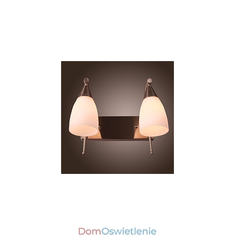 2-punktowa lampa ścienna w białym kloszu