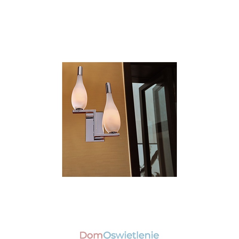 Kryształowa lampa ścienna z 2 światłami, klosz w kształcie butelki