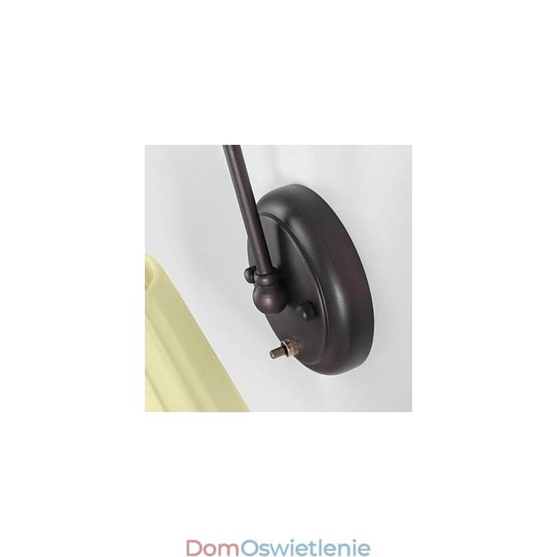 Żelazna lampa ścienna z abażurem z tkaniny w 1 świetle