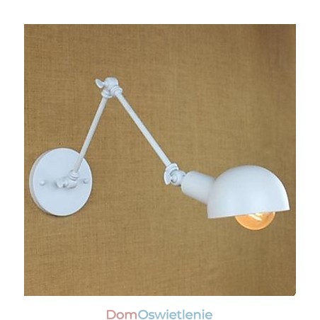 Biała podwójna lampa ścienna festiwalowa z kutego żelaza, długie ramię Biała podwójna lampa ścienna festiwalowa z kutego żelaza, długie ramię