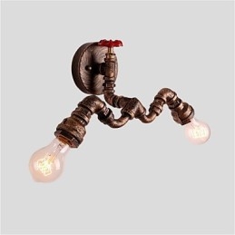 Vintage Industrial Pipe Wall Lights Kreatywne oświetlenie Restauracja Kawiarnia Bar Dekoracja oświetlenie z 2 światłami Malowane wykończenie