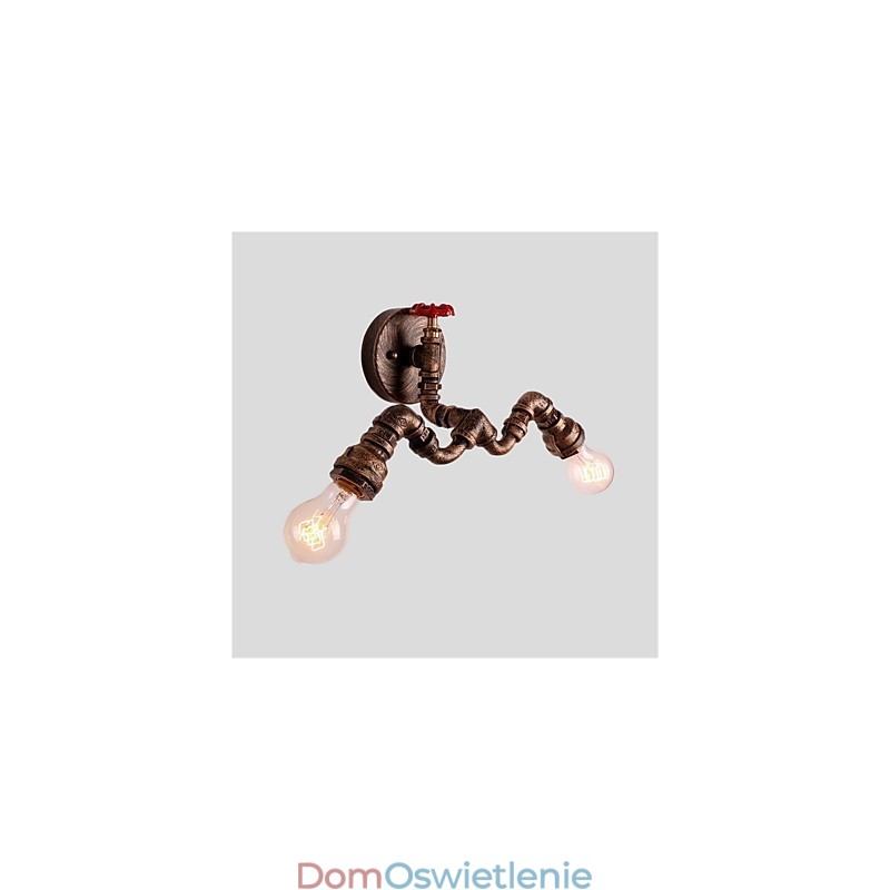 Vintage Industrial Pipe Wall Lights Kreatywne oświetlenie Restauracja Kawiarnia Bar Dekoracja oświetlenie z 2 światłami Malowane wykończenie