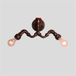 Vintage Industrial Pipe Wall Lights Kreatywne oświetlenie Restauracja Kawiarnia Bar Dekoracja oświetlenie z 2 światłami Malowane wykończenie