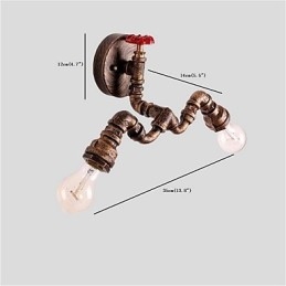 Vintage Industrial Pipe Wall Lights Kreatywne oświetlenie Restauracja Kawiarnia Bar Dekoracja oświetlenie z 2 światłami Malowane wykończenie