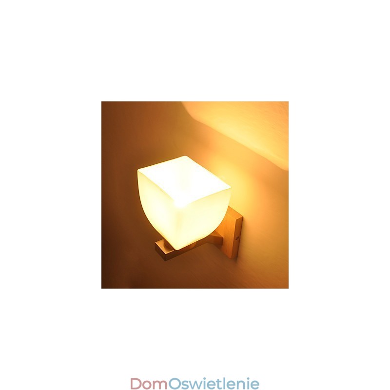 Prosta lampa ścienna, lampka nocna, biurko z kloszem szklanym i litego drewna do sypialni, komody, salonu, pokoju dziecięcego, akademika, stolika kawowego, biblioteczki