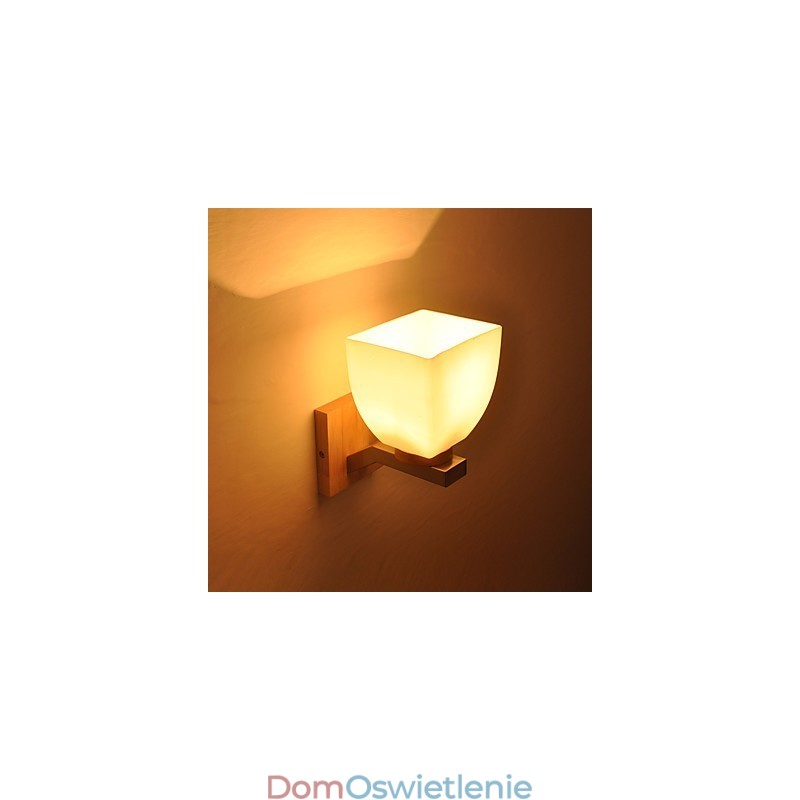 Prosta lampa ścienna, lampka nocna, biurko z kloszem szklanym i litego drewna do sypialni, komody, salonu, pokoju dziecięcego, akademika, stolika kawowego, biblioteczki