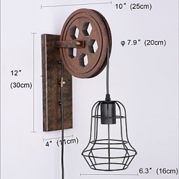 Kinkiet przemysłowy retro żelazny kreatywny osobowość podnośna lampa ścienna