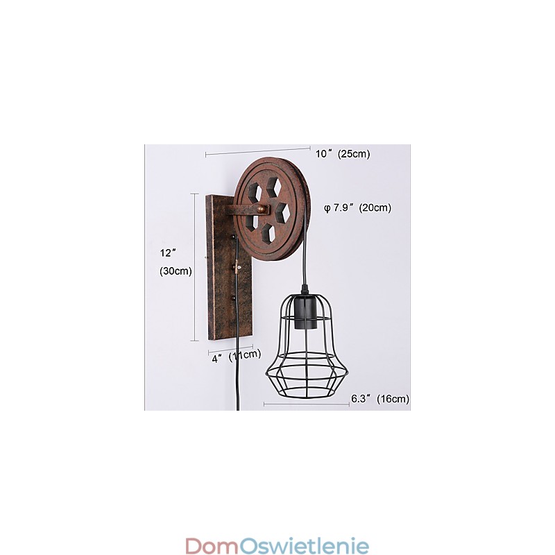 Kinkiet przemysłowy retro żelazny kreatywny osobowość podnośna lampa ścienna