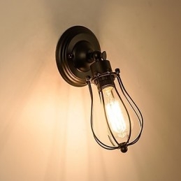 Kinkiet Vintage Industrial Kinkiet Czarny Metalowy Drut Klatka Ścienna Lampa