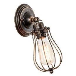 Kinkiet Vintage Industrial Kinkiet Czarny Metalowy Drut Klatka Ścienna Lampa