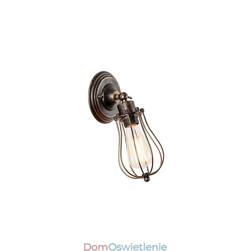 Kinkiet Vintage Industrial Kinkiet Czarny Metalowy Drut Klatka Ścienna Lampa