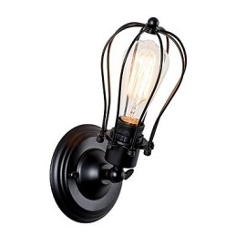 Kinkiet Vintage Industrial Kinkiet Czarny Metalowy Drut Klatka Ścienna Lampa