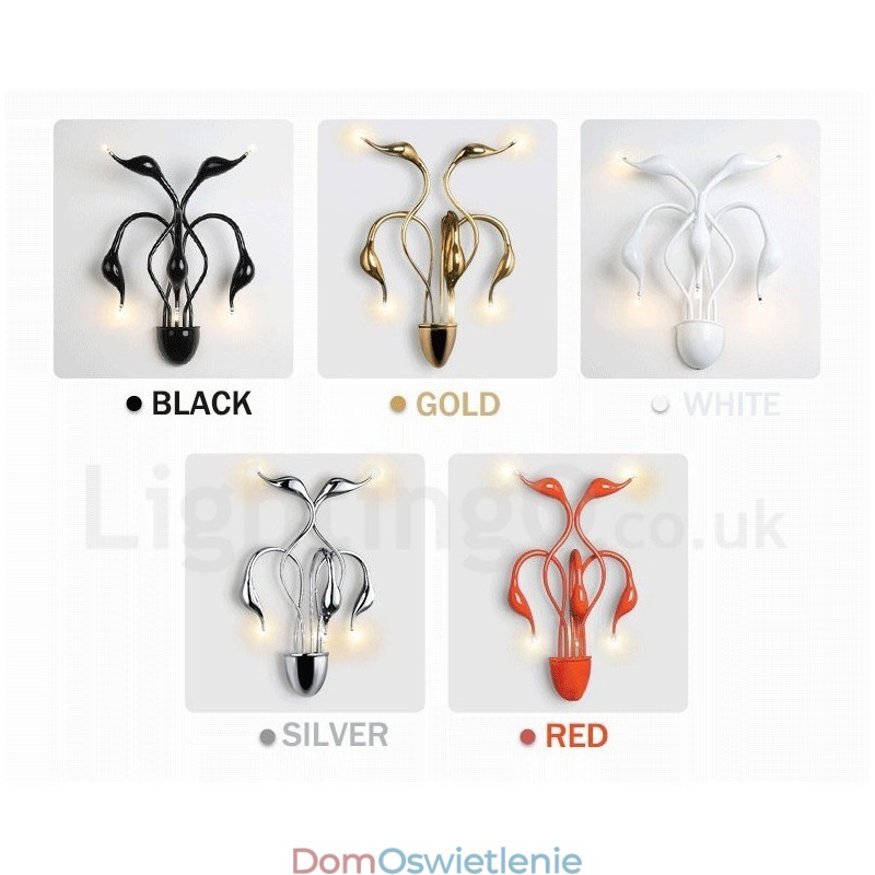 Swan Head Modern Contemporary Multi Colors Ambient Light Kinkiety ścienne Kinkiet