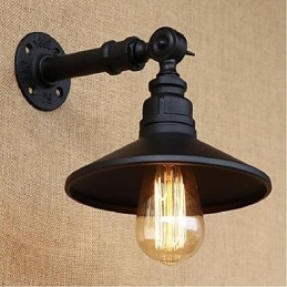 Kinkiet ścienny w stylu industrialnym Nordic Water Pipe Wall Light Black