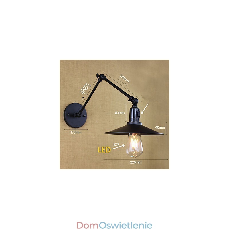 Cecha malowania rustykalnego domku dla kinkietów ściennych w stylu miniaturowym z wysięgnikiem obrotowym