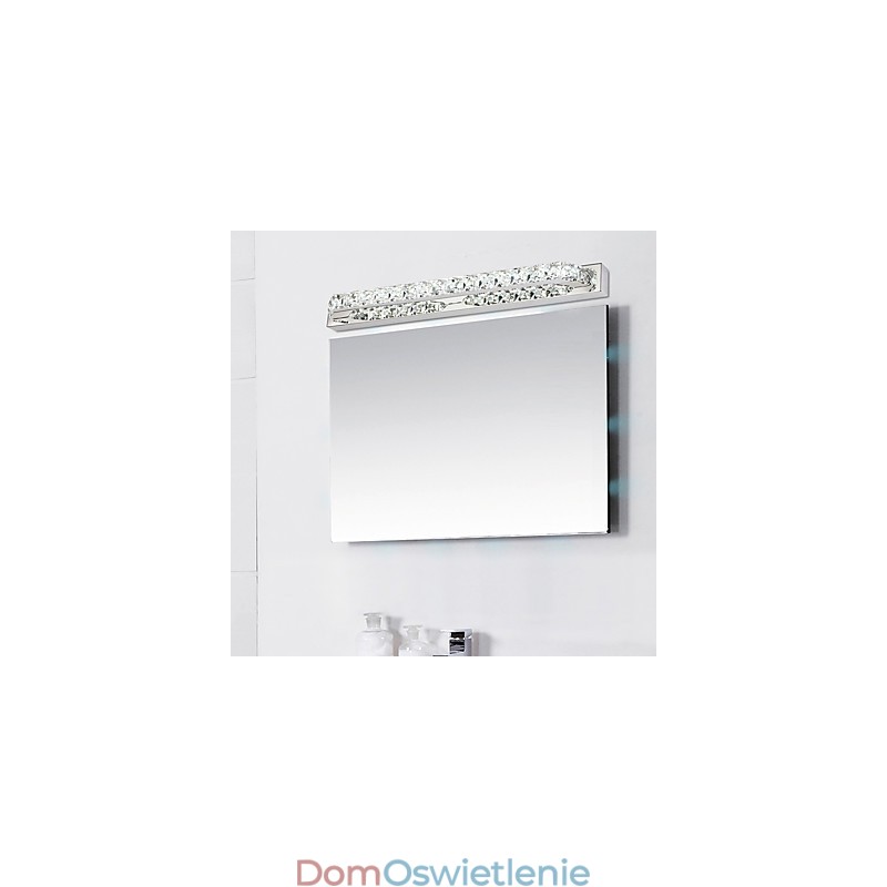 Długa wysokiej jakości lampa lustrzana do łazienki, metalowa i kryształowa lampa ścienna