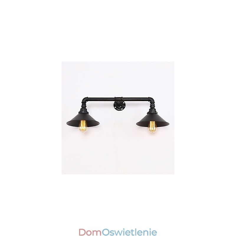 2 Heads Retro Industrial Pipe Wall Lights Simple Loft Black Metal Jadalnia Kuchnia Bar Kawiarnia Dekoracja oświetlenie