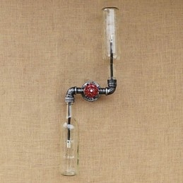 Kute żelazo Loft Butelka Rura Butelka Lampa ścienna Półka