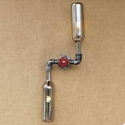 Kute żelazo Loft Butelka Rura Butelka Lampa ścienna Półka