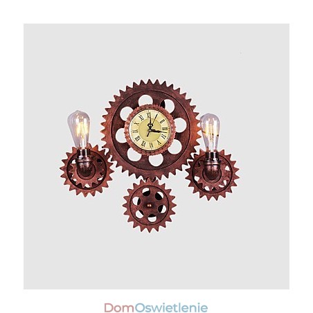 Lampy ścienne w stylu vintage industrialnym z drewna w kształcie koła zębatego, kreatywne, obrotowe, oświetlenie do restauracji, kawiarni, baru, dekoracji Lampy ścienne w stylu vintage industrialnym z drewna w kształcie koła zębatego, kreatywne, obrotowe, oświetlenie do restauracji, kawiarni, baru, dekoracji