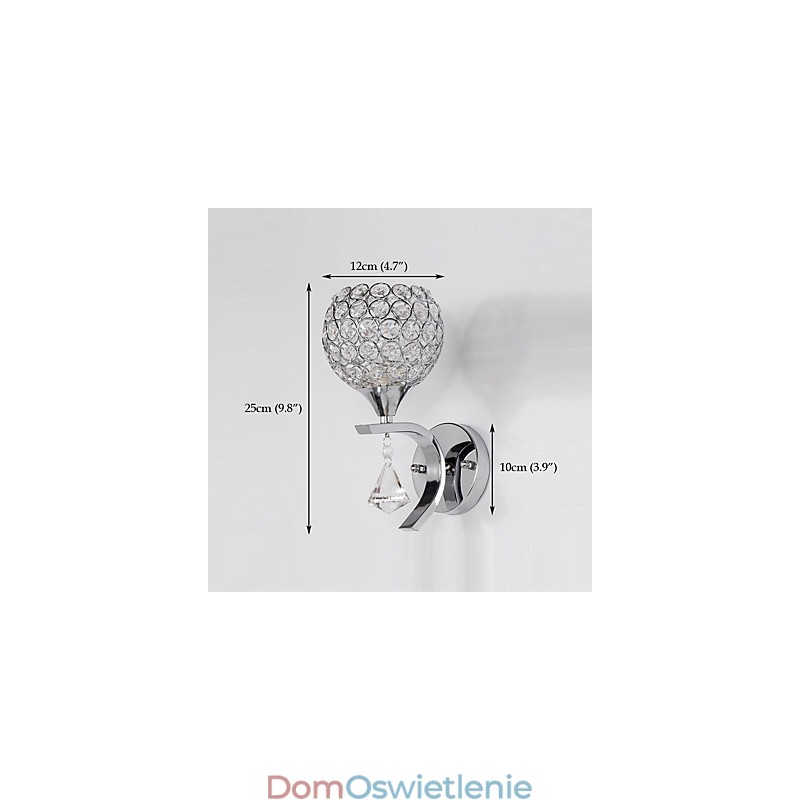 Max Crystal Modern Contemporary Galwanizowana cecha dla kryształowego światła otoczenia Kinkiety ścienne Kinkiet