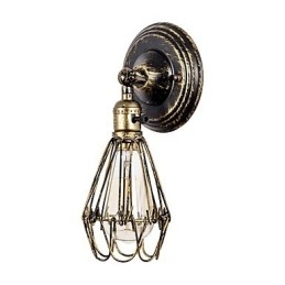 Kinkiety ścienne Vintage Indoor Angle Adjustable Metal Wall Light Retro Wire Cage Wall Lamp