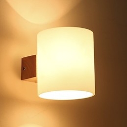 Nowość w stylu wiejskim dla miniaturowego stylu ochrony oczu Downlight kinkiety ścienne lampa ścienna z bali drewna sypialnia lampka nocna